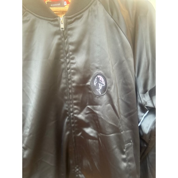 Hypnotize Mens Black Bomber Jacket "Life After Death" Graphic Print Lined - Picture 4 of 6